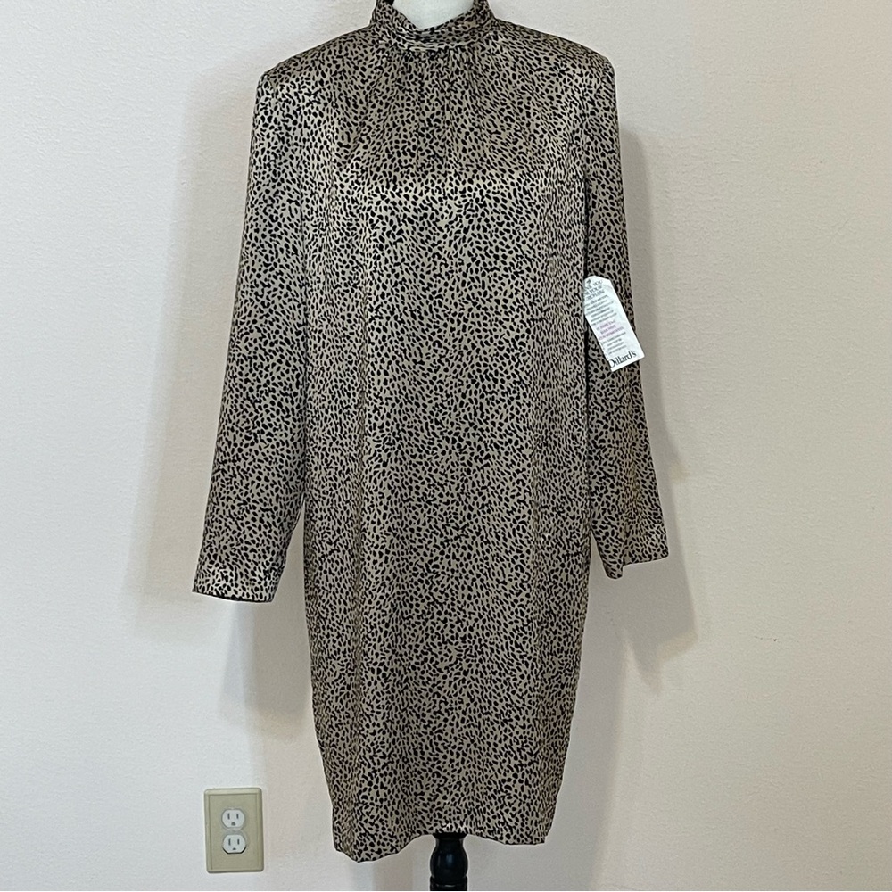 Spenser Jeremy |Silk Mock Neck Leopard Print Dress Size 12